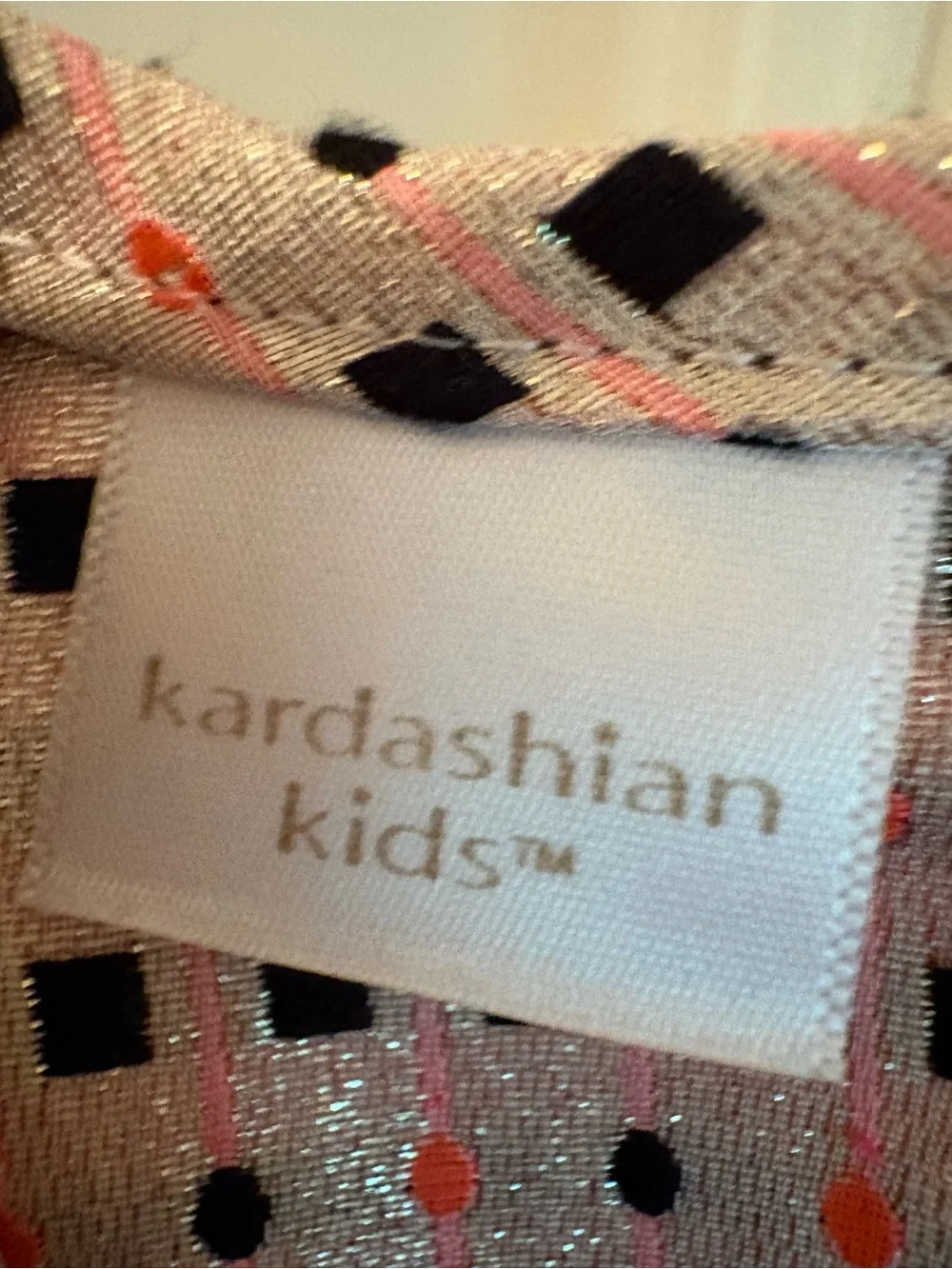 Kardashian Kids Pink Metallic Polka Dot Dress girls 18M new